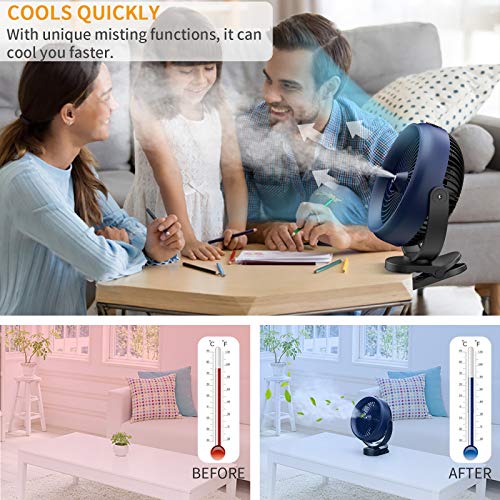 KOONIE 10000MAH MISTING FAN BATTERY OPERATED WH61-BLUE - BLUE - Brand New