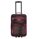 ROCKLAND UPRIGHT LUGGAGE SET 2PC UPRIGHT 20" X 13" X 7.5" F102 - PINK LEOPARD - Brand New