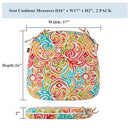 Indoor/Outdoor Chair Cushion Set of 2 17x16x2Inch-Corinthian Dapple - Brand New