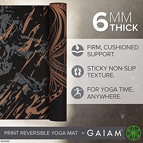 GAIAM YOGA MAT PREMIUM 6MM DESIGN EXTRA THICK NON SLIP (68"x24"x6mm) - BRONZE - Brand New