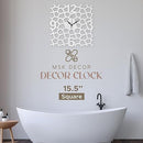 Modern Wall Clock by MSK Décor Non-Ticking Analog (Square 15.5 Inches) - Brand New