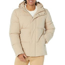 AMAZON ESSENTIALS MENS MID-LENGTH HOODED PUFFER COAT - SIZE M - TAN - Like New