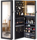LUXFURNI LED Lights Mirror Jewelry Cabinet 47.2" Wall Mounted B092QGRNW4 - Black - Brand New
