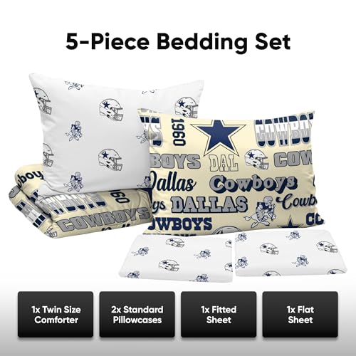 FOCO NFL TEAM LOGO BED IN A BAG COMFORTER SHEETS PILLOW CASES - DALLAS COWBOYS - Brand New