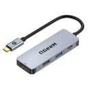 QGEEM USB C HUB, QGEEM 4-IN-1 USB C TO HDMI ADAPTER - GRAY - Like New