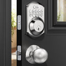 TEEHO TE001K Keyless Entry Lock with Handle, Smart Auto-Locking - Satin Nickel - Like New