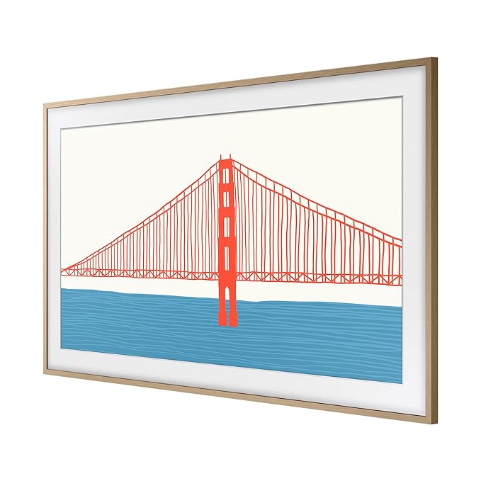 SAMSUNG 55" The Frame modern bezel VG-SCFA55TKBRU - Teak - Like New