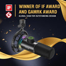 FIFINE USB GAMING MICROPHONE RGB DYNAMIC MIC K658 - BLACK - Like New