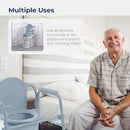 Drive Medical Folding Steel Commode Chair 3-in-1 Portable Toilet - Grey - Brand New