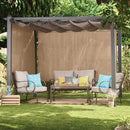 COOLAROO OUTDOOR ROLLER SHADE WITH WAND 90% UV BLOCK BREATHABLE LIGHT 462130-SS - Like New