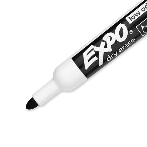 EXPO LOW ODOR DRY ERASE MARKERS BULLET TIP 2068909 - BLACK/WHITE - Brand New