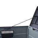 HEARTH AND HAVEN 75-GALLON OUTDOOR PLASTIC DECK BOX WITH BUILT-IN WHEELS - GRAY - Like New