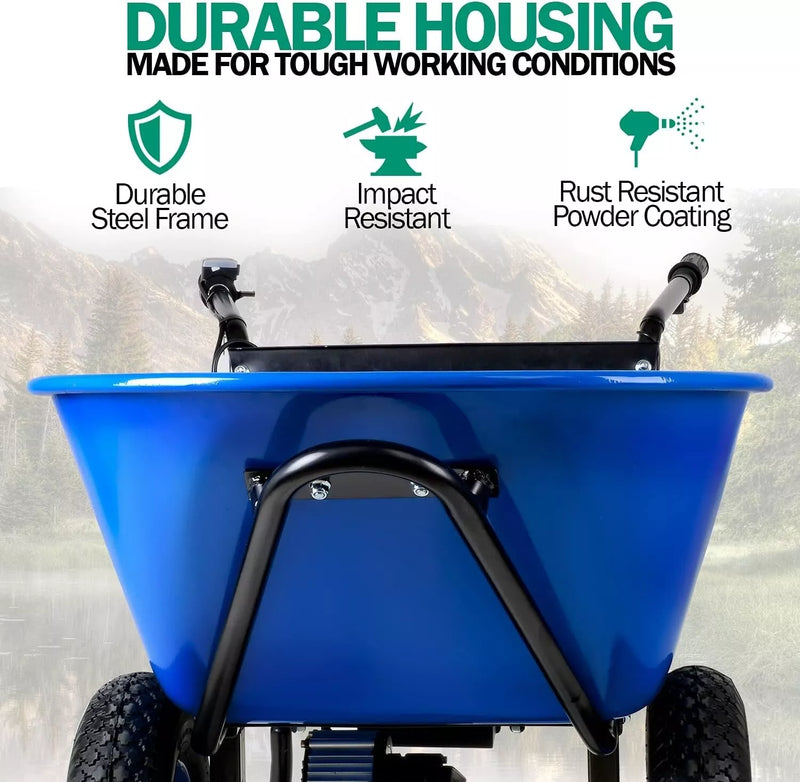 LANDWORKS WHEELBARROW UTILITY CART ELECTRIC POWERED 24V DC 180W 330LBS - BLUE - Like New