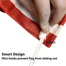 Pack of 2 US American Car Flag with Window Clip 17" x 12" - Like New