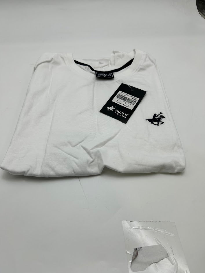 PACIFIC POLO CLUB MEN'S SHORT SLEEVES T-SHIRT - SIZE: MEN XL - WHITE - Brand New