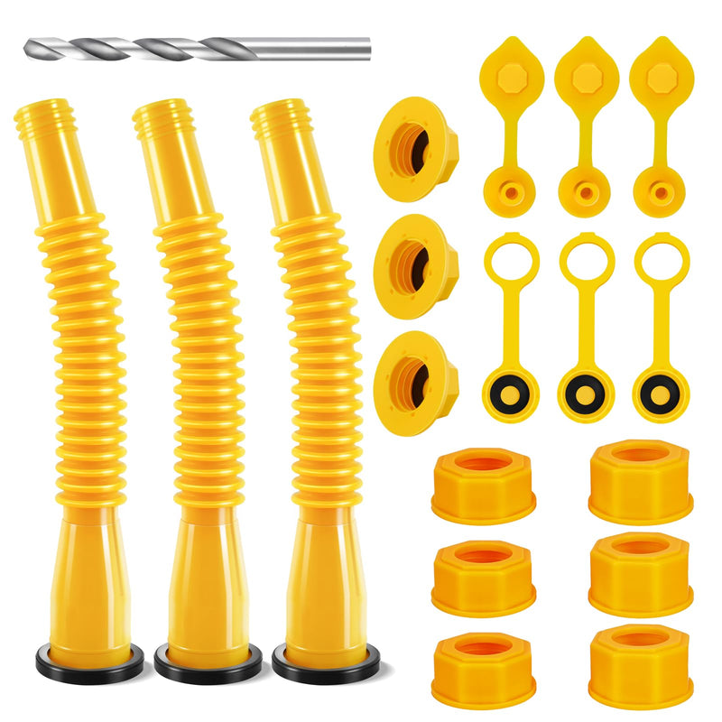 CYLUER GAS CAN SPOUT REPLACEMENT, ANTI-SPILL GAS CAN NOZZLE REPLACMENT, - YELLOW - Like New