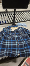 ZENTHACE PLUSHY INTERIOR FLANNEL SHIRT COZY WARM - SIZE:MEN 2XL WOMEN 2XL - BLUE - Brand New