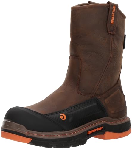 WOLVERINE OVERPASS 10" COMPOSITE TOE WELLINGTON BOOT MEN 10.5 SUMMER BROWN - Like New