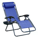 YOMIFUN ZERO GRAVITY CHAIR WITH REMOVABLE PILLOW AND SIDE TABLE - COBALT BLUE - Like New