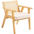 VEVOR RATTAN CHAIR OUTDOOR PATIO FURNITURE DINING CHAIR CUSHION ARMREST - BEIGE - Like New