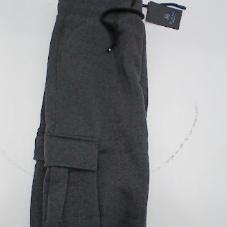 BLUE ICE FLEECE-LINED CARGO JOGGER SWEATPANTS - SIZE: MEN M - CHARCOAL - Like New