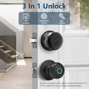 GEEKTALE FINGERPRINT DEADBOLT FINGERPRINT DOOR KNOB SMART DOOR LOCK F08 - BLACK - Like New