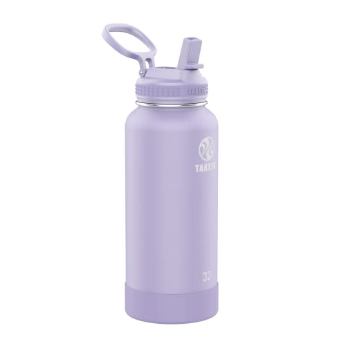 Takeya Actives Insulated Stainless Steel Water Bottle, 32 Ounce, Lavender Field - Brand New
