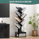 Yoobure Tree Bookshelf, 6 Tier Small Book Shelf Retro Floor - BLACK - Like New