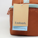 EMBARK INSULATED DURABLE DUAL-COMPARTMENT LUNCH BAG LUNCH BOX - BROWN - Brand New