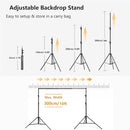 BackDrop Stand, 9ft x 10ft Heavy Duty Stands Supports Kit Carry Bag - Black - Like New