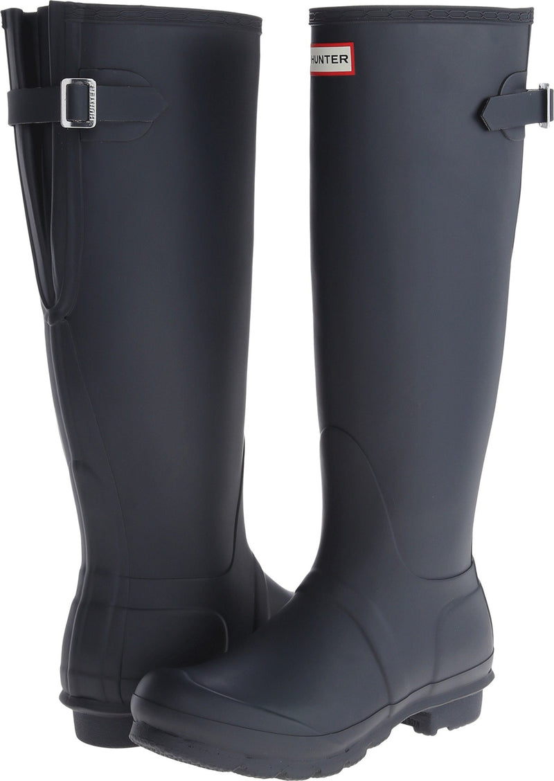 HUNTER FOOTWEAR WOMEN'S ORIGINAL TALL BACK ADJUSTABLE RAIN BOOTS NAVY SIZE 7 - Like New