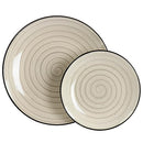 ELAMA GIA 24 PIECE STONEWARE DINNERWARE SET CREAM - Brand New