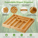 SECURA EXPANDABLE KITCHEN DRAWER ORGANIZER 8 SLOTS, FLATWARE - DO-4333 - BAMBOO Like New