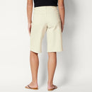 AMAZON ESSENTIALS WOMEN'S RELAXED-FIT MID-RISE LONG JEAN SHORTS - ECRU - Size 8 - Brand New