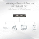 NETGEAR 8-PORT POE+ GIGABIT ETHERNET UNMANAGED ESSENTIALS SWITCH GS308PP - BLACK - Like New