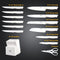 HUNTER.DUAL Knife Set, 15 Piece Kitchen Knife Set Block Self Sharpening - White Like New