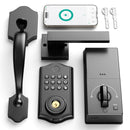 LEECICI FRONT DOOR LOCK SET KEYLESS ENTRY DOOR LOCK FINGERPRINT DEADBOLT - BLACK - Like New