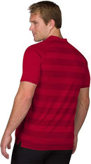 THREE SIXTY SIX MEN'S SHORT SLEEVE COLLARLESS GOLF POLO - SIZE: MEN S - PURE RED - Like New