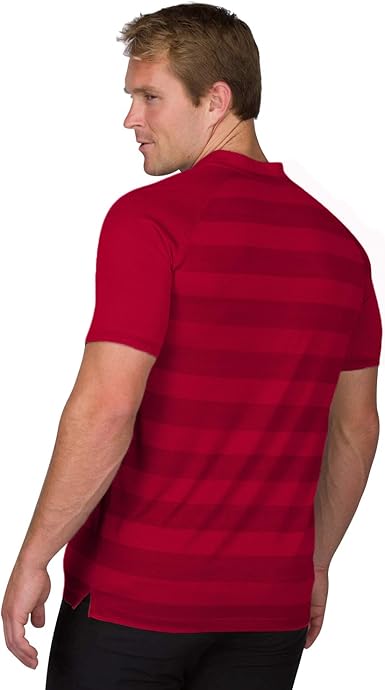 THREE SIXTY SIX MEN'S SHORT SLEEVE COLLARLESS GOLF POLO - SIZE: MEN S - PURE RED - Like New