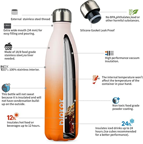 BJPKPK 25OZ INSULATED STAINLESS STEEL WATER BOTTLES - CORAL - Like New