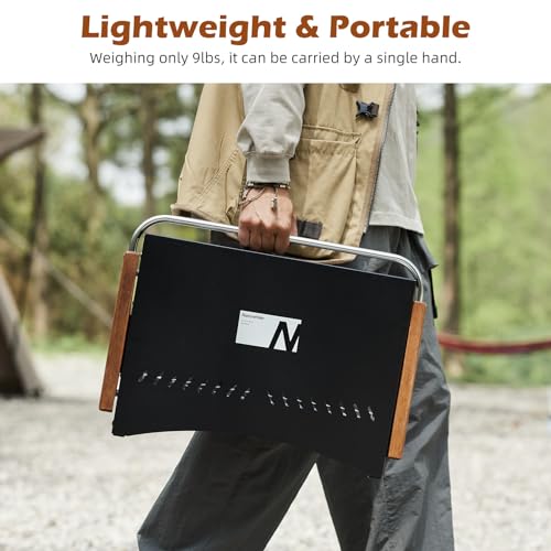 NATUREHIKE CHARCOAL GRILL BBQ FOLDING PORTABLE LIGHTWEIGHT SMOKER GRILL BLACK - Like New