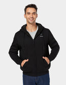 ORORO UNISEX HEATED FLEECE HOODIE - APPAREL ONLY - SIZE: MEN L - BLACK - Like New