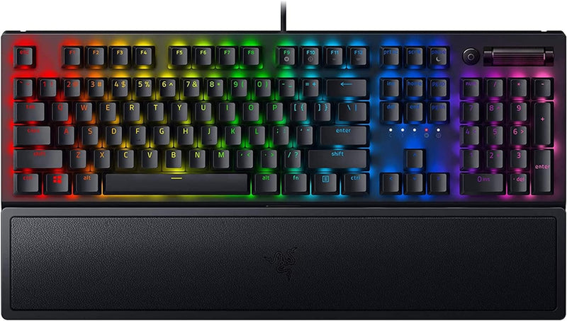 RAZER BlackWidow V3 Mechanical Gaming Keyboard: Green Mechanical Switches Like New