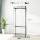 ZYERCH EAVY DUTY CLOTHES RACK ROLLING GARMENT RACK - BLACK - SMALL - Brand New