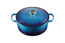 LE CREUSET SIGNATURE ENAMELLED CAST IRON CASSEROLE DISH WITH LID - AZURE - Like New