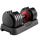CURSOR FITNESS ADJUSTABLE DUMBBELLS, 5-IN-1 QUICK ADJUSTABLE WEIGHTS - BLACK/RED - Like New