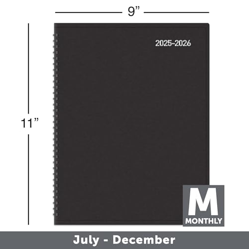 OFFICE DEPOT 18-MONTH ACADEMIC PLANNER 9" X 11" 30% RECYCLED, JULY 2025 - BLACK - Like New