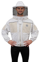 HUMBLE BEE 330 VENTILATED BEEKEEPING JACKET WITH ROUND VEIL SIZE LARGE - WHITE - Like New
