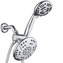 AQUADANCE HIGH PRESSURE 6-INCH / 6-SETTING PREMIUM RAIN SHOWER HEAD - SILVER - Like New