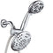 AQUADANCE HIGH PRESSURE 6-INCH / 6-SETTING PREMIUM RAIN SHOWER HEAD - SILVER - Like New